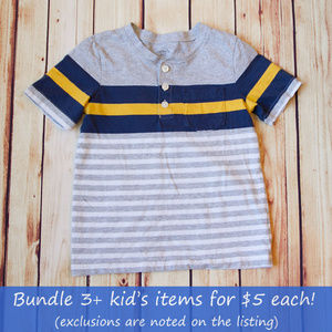 Carter's Striped Short Sleeve Henley Size 7